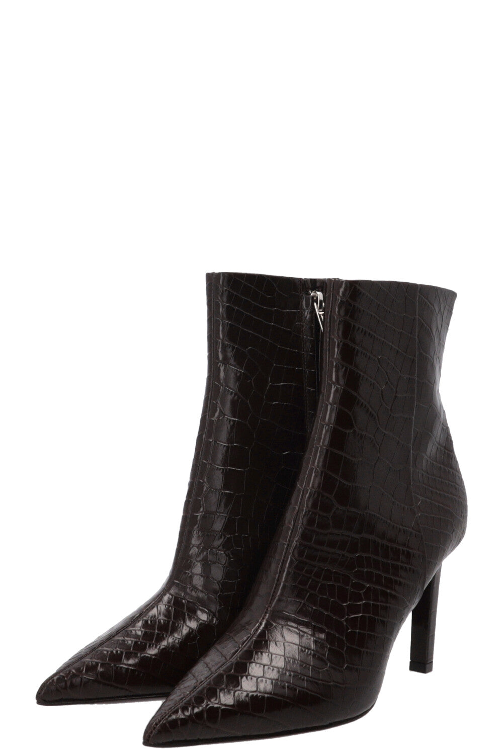 JIMMY CHOO Frankie 85 Ankle Boots Croco Embossed Brown