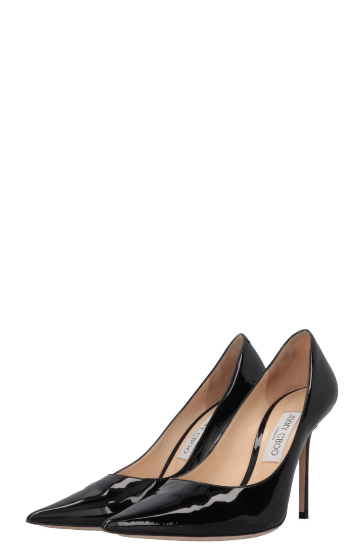 JIMMY CHOO Love 100 Heels Patent Black