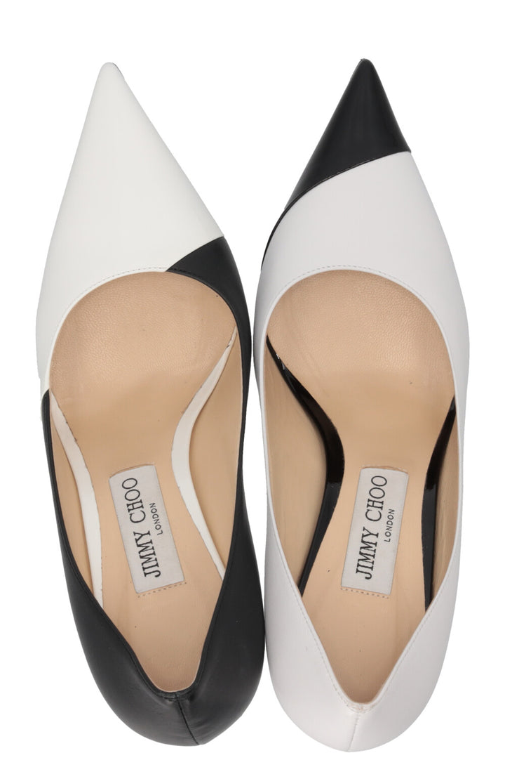 JIMMY CHOO Escarpins Love 100 Noir Blanc