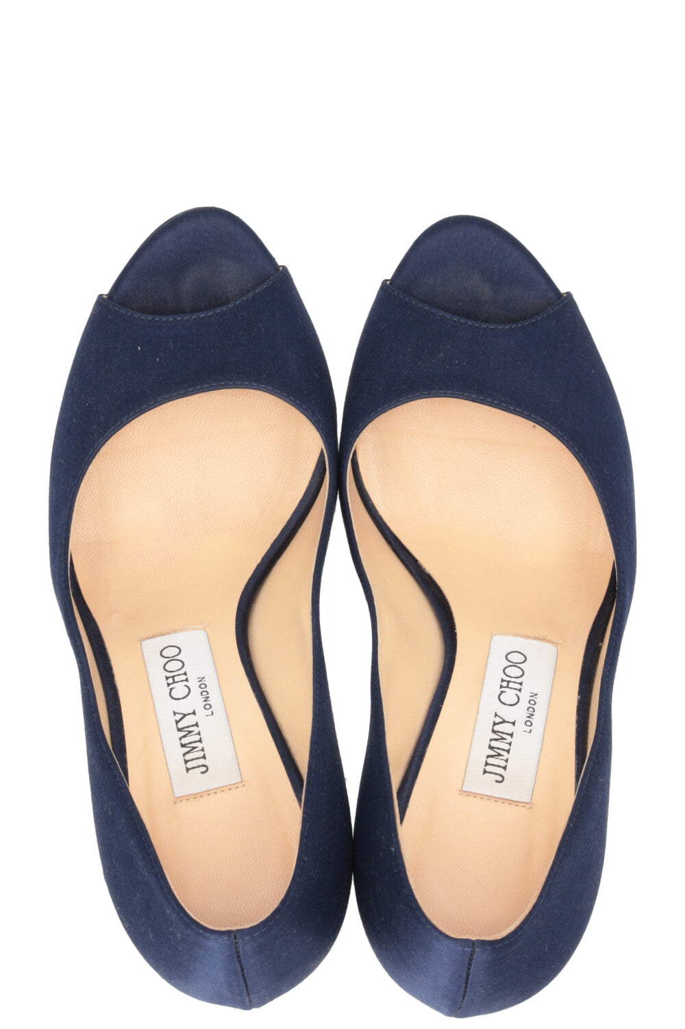 JIMMY CHOO Luna Peep-toe Pumps Satin Blue