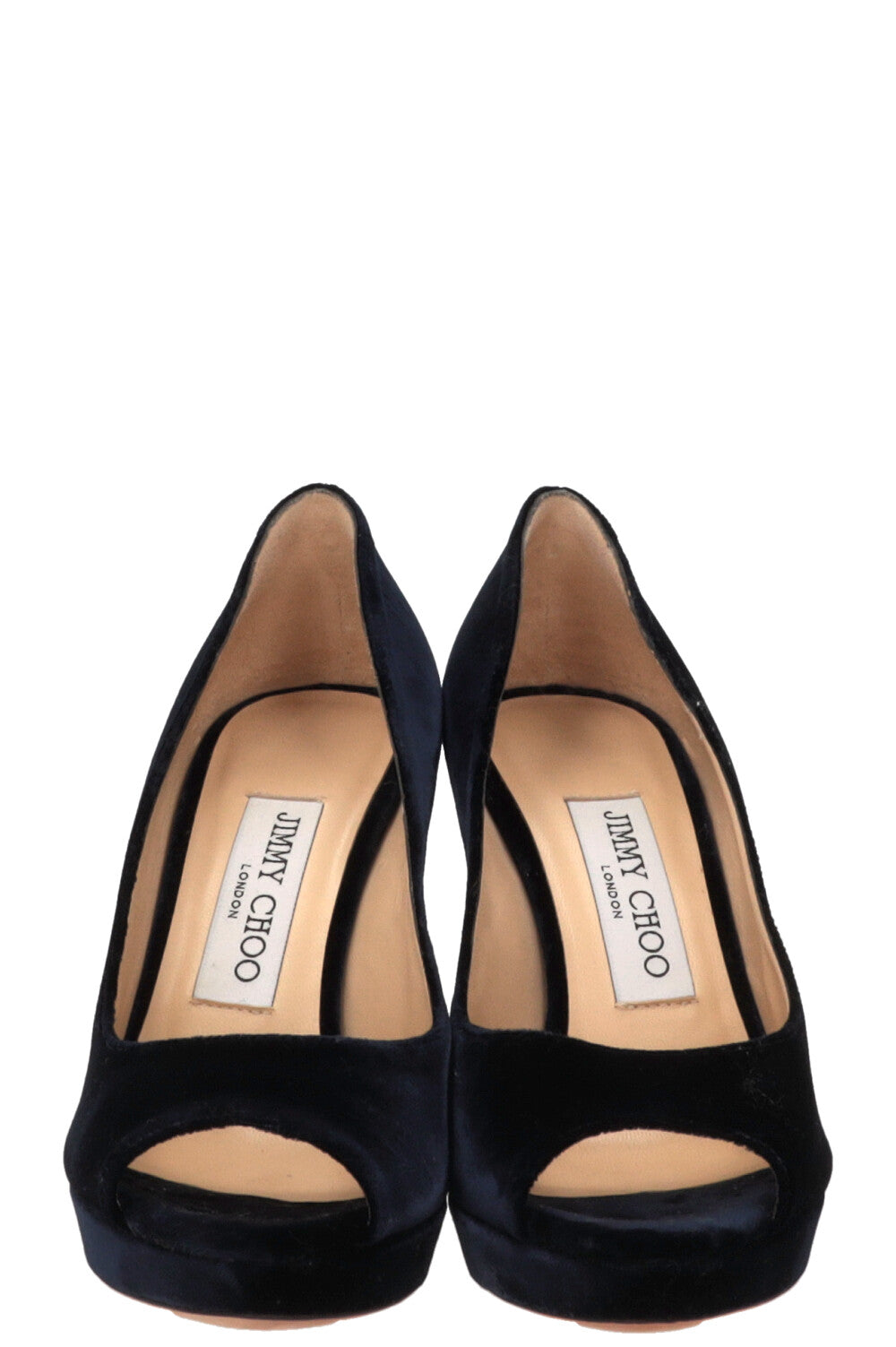 JIMMY CHOO Luna Peep-toe Pumps Velvet Blue