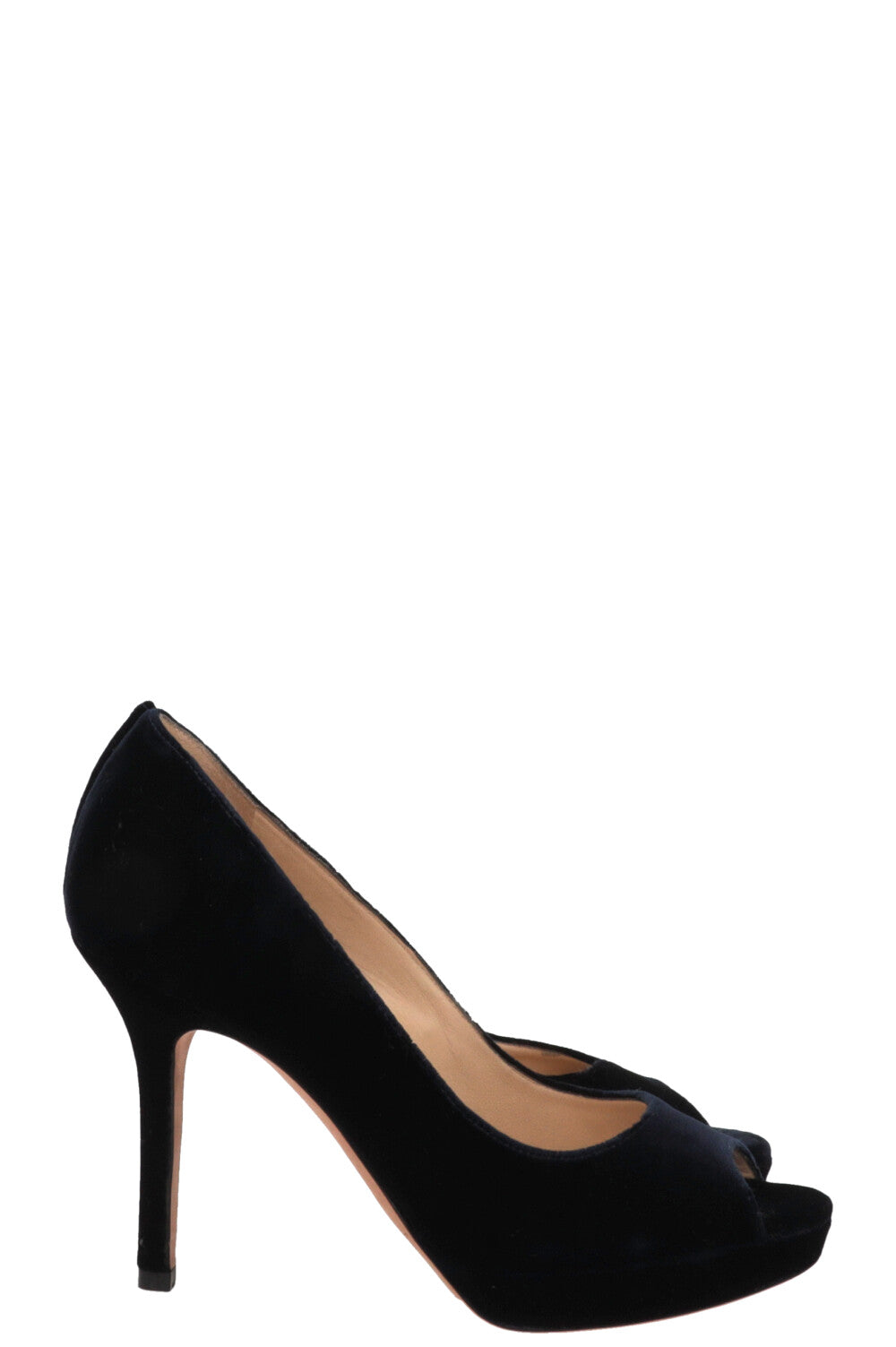 JIMMY CHOO Luna Peep-toe Pumps Velvet Blue