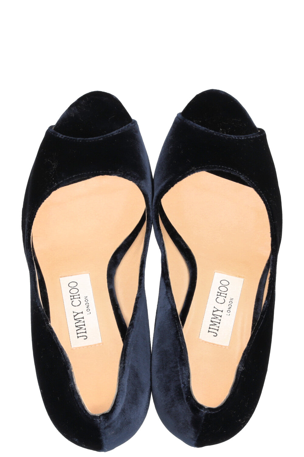 JIMMY CHOO Luna Peep-toe Pumps Velvet Blue