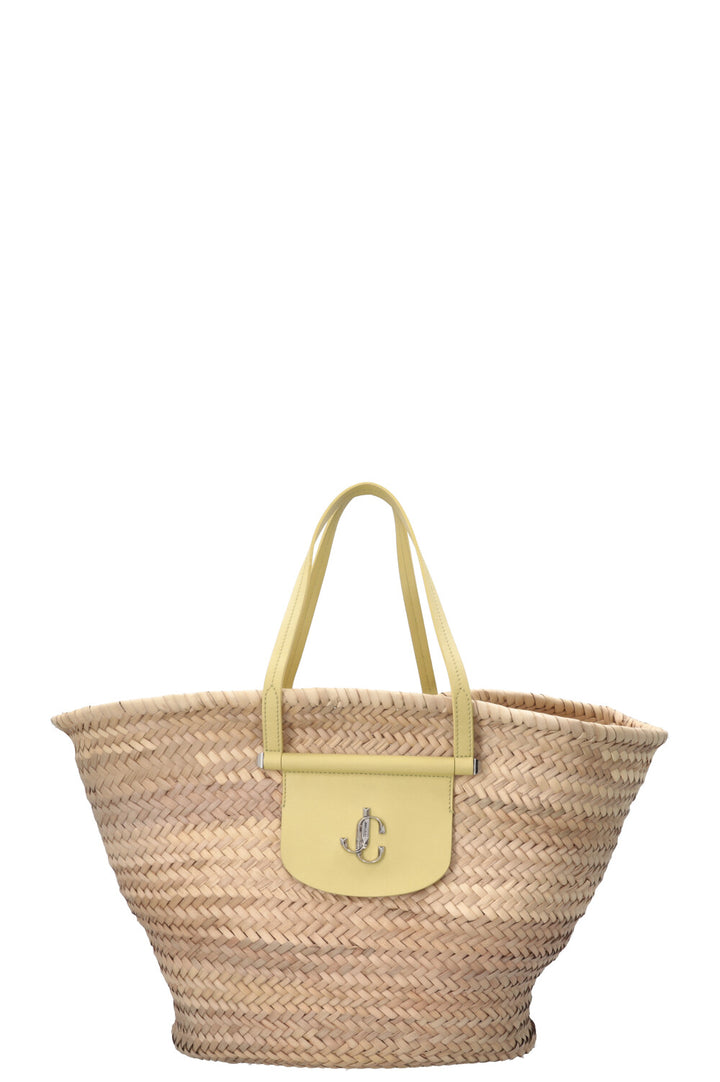 JIMMY CHOO Cabas Macy Raffia Lime