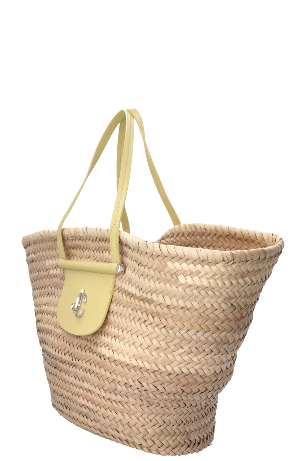 JIMMY CHOO Cabas Macy Raffia Lime