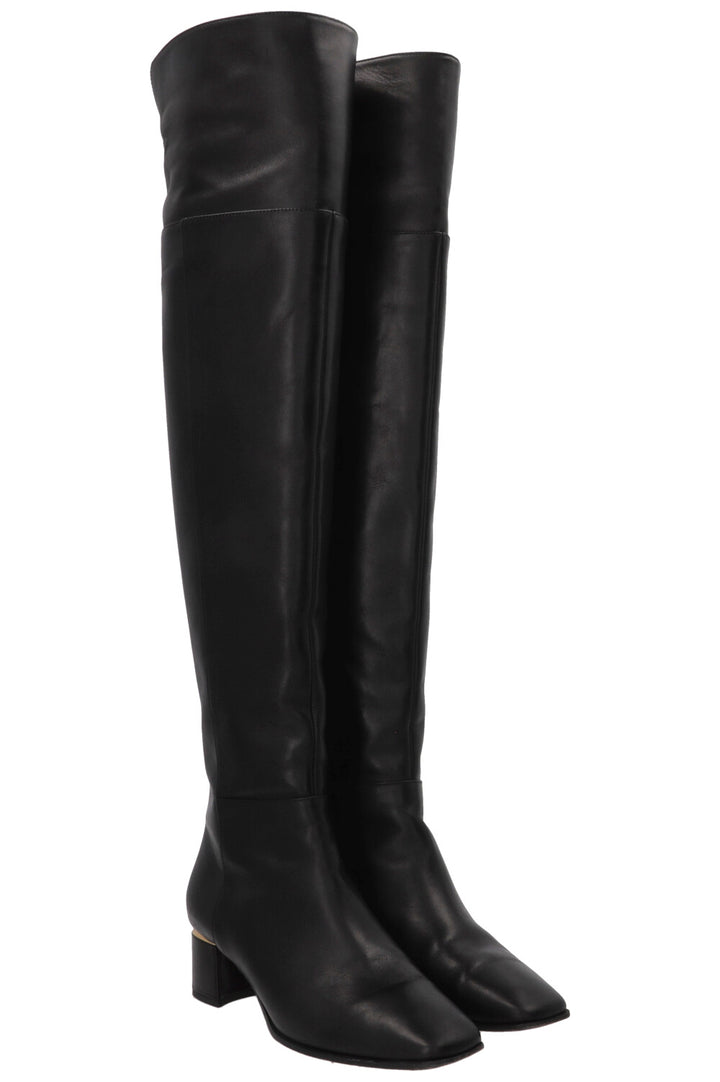 JIMMY CHOO Overknee Boots Leather Black