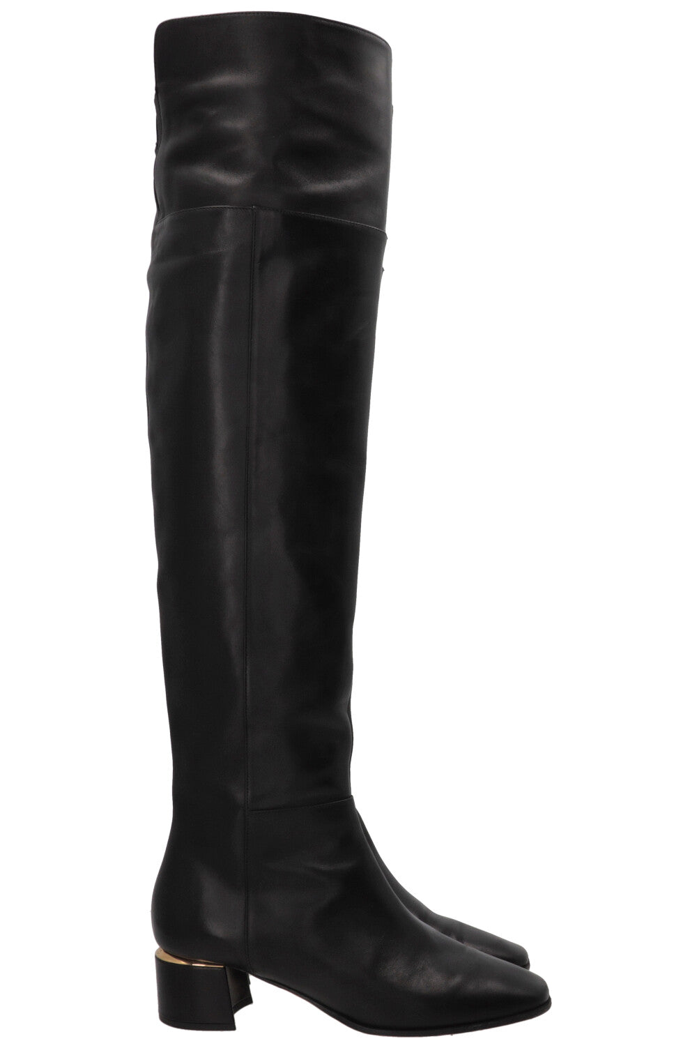 JIMMY CHOO Overknee Boots Leather Black