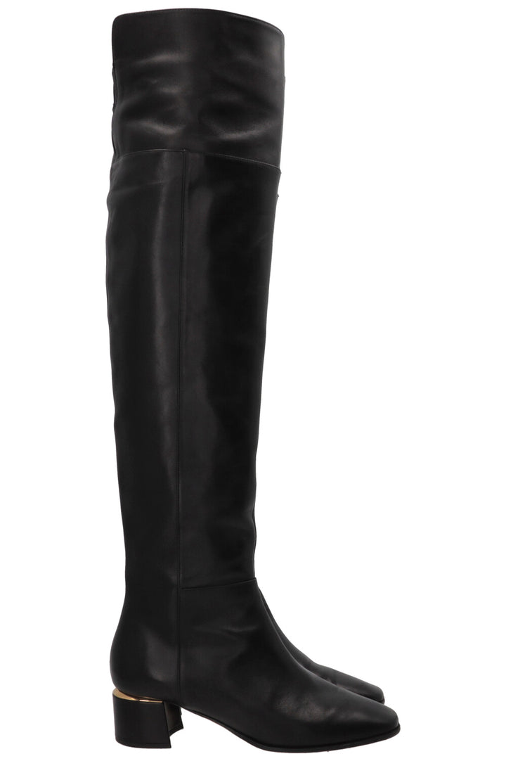 JIMMY CHOO Overknee Boots Leather Black