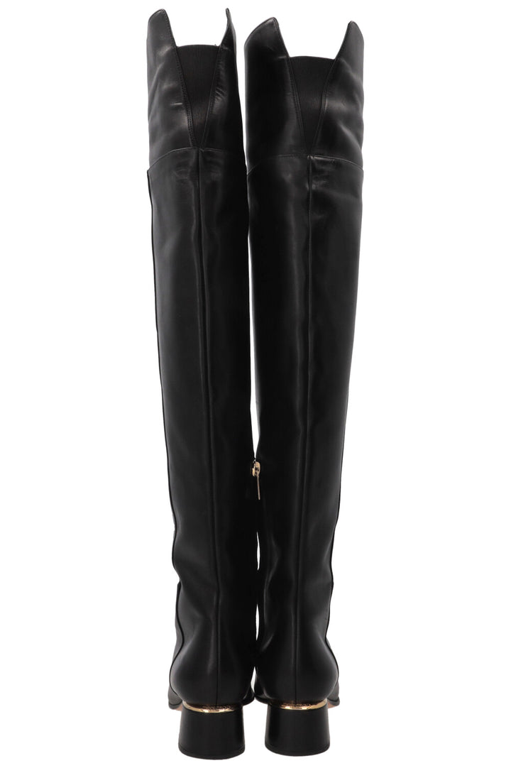 JIMMY CHOO Overknee Boots Leather Black