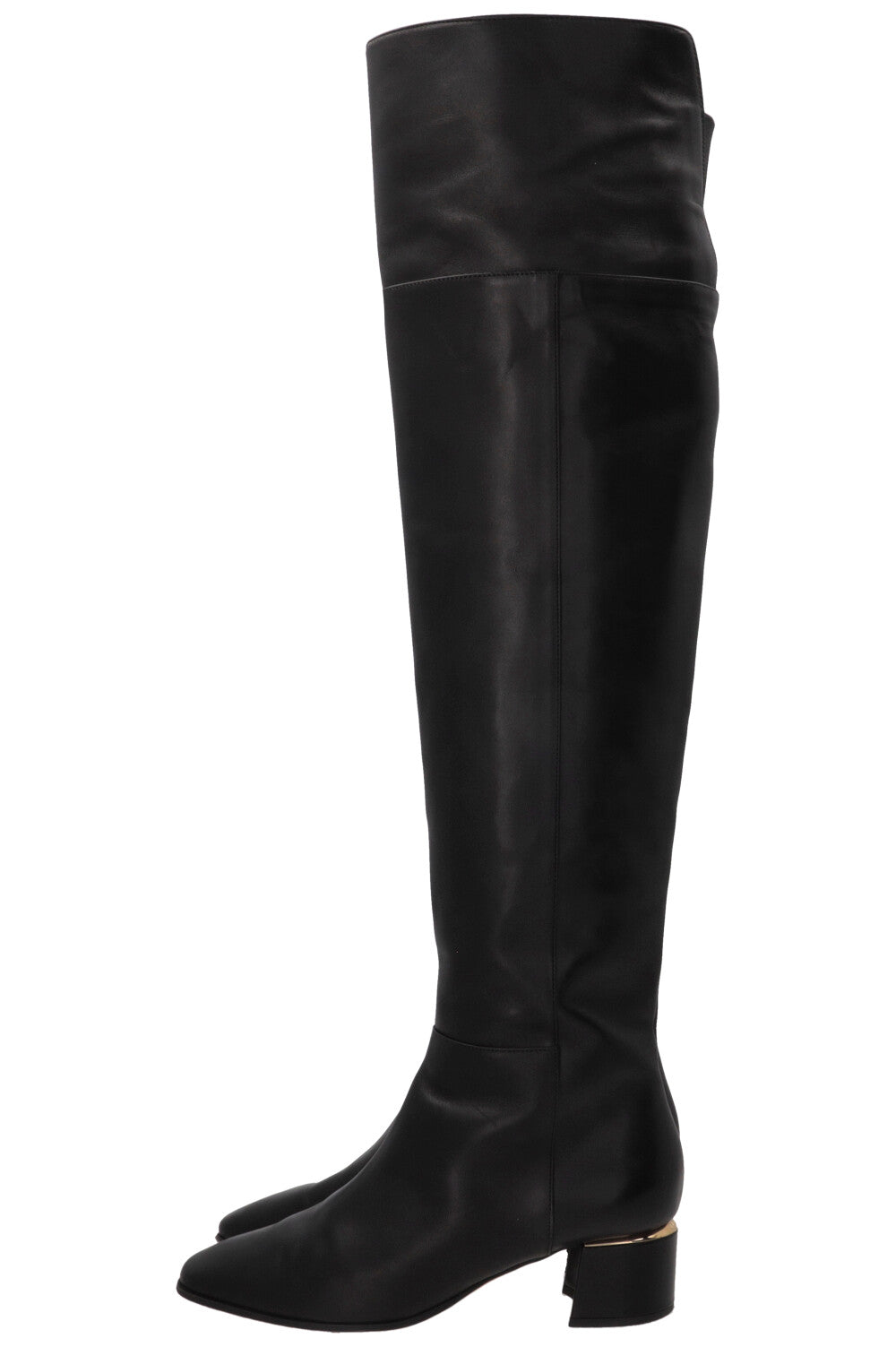 JIMMY CHOO Overknee Boots Leather Black