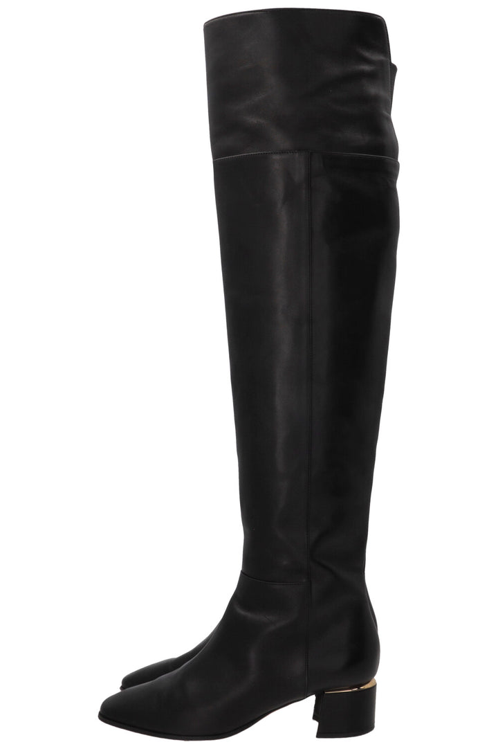 JIMMY CHOO Overknee Boots Leather Black