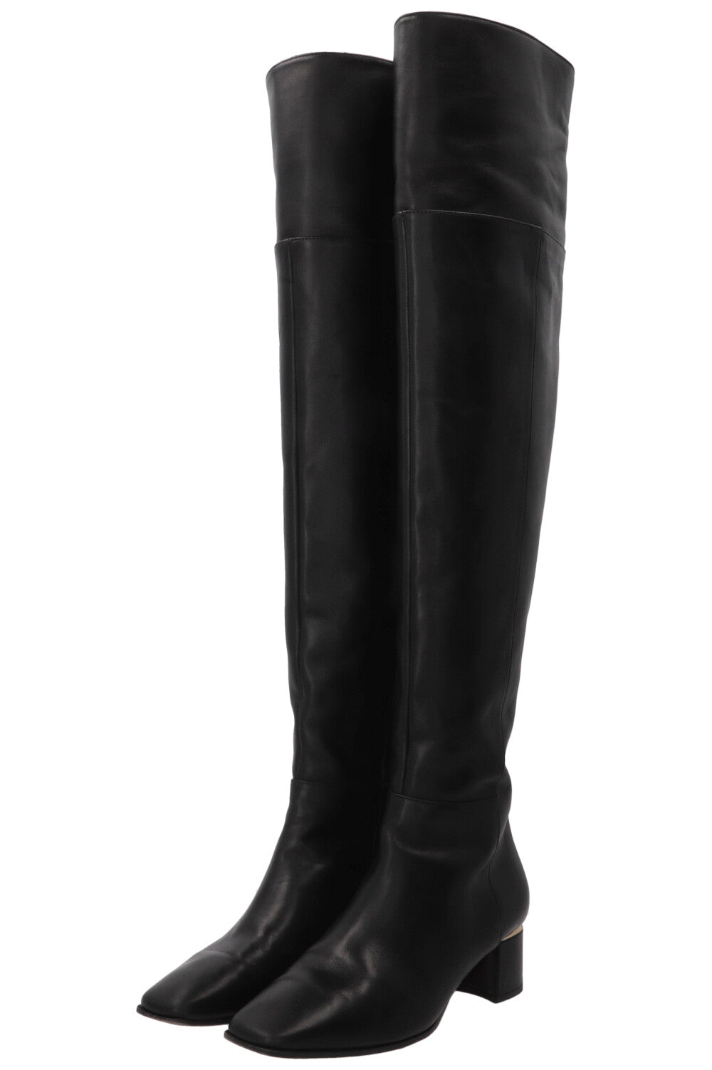 JIMMY CHOO Overknee Boots Leather Black