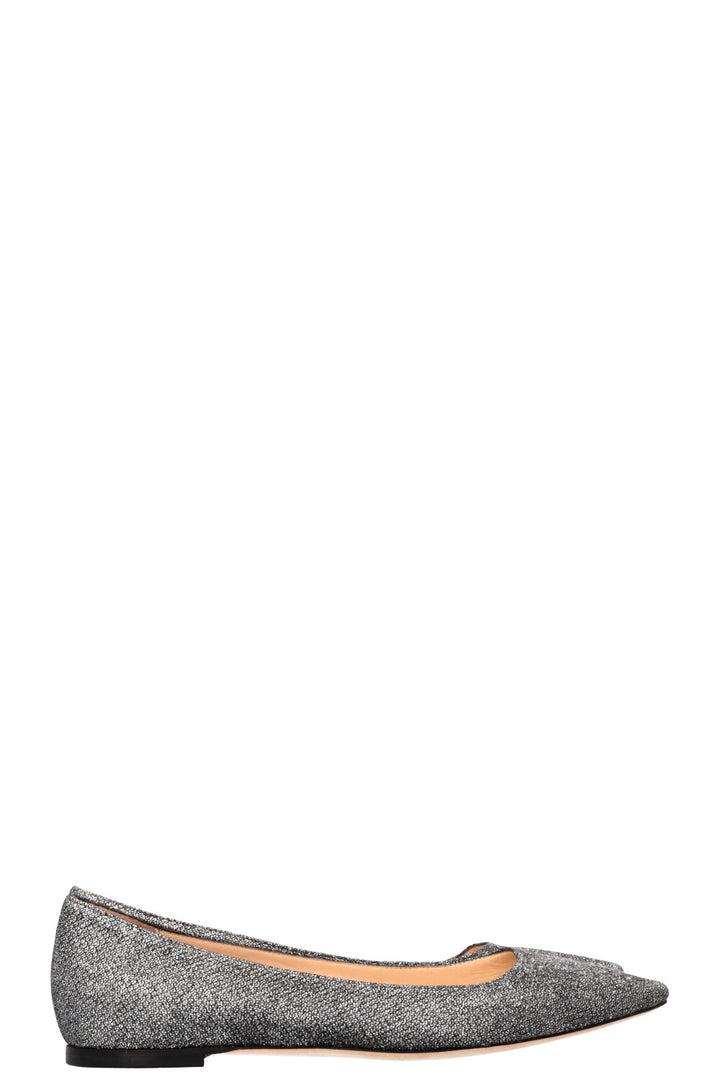 JIMMY CHOO Romy Ballerines Paillettes Argentées