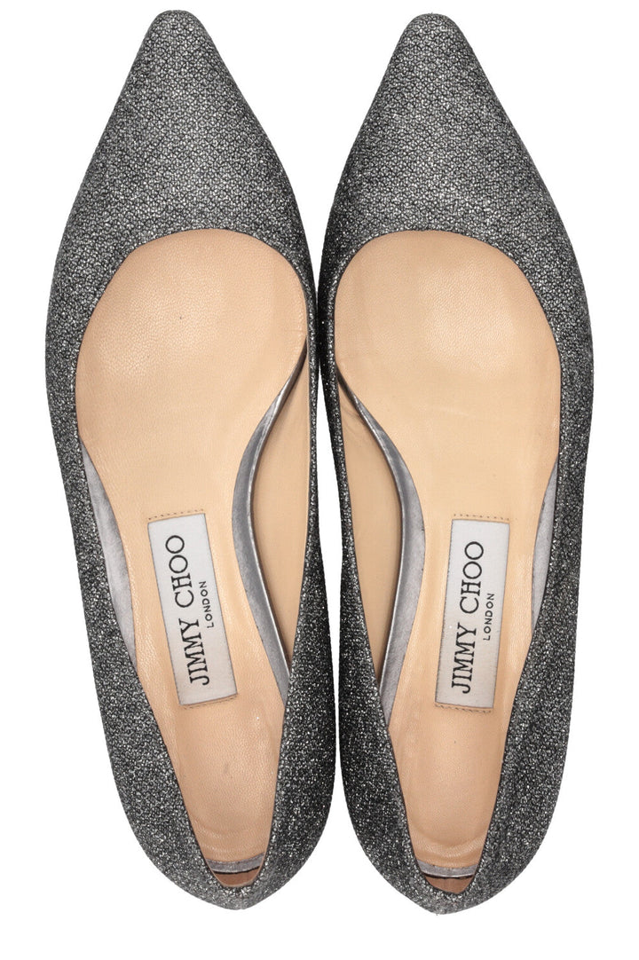 JIMMY CHOO Romy Ballerines Paillettes Argentées