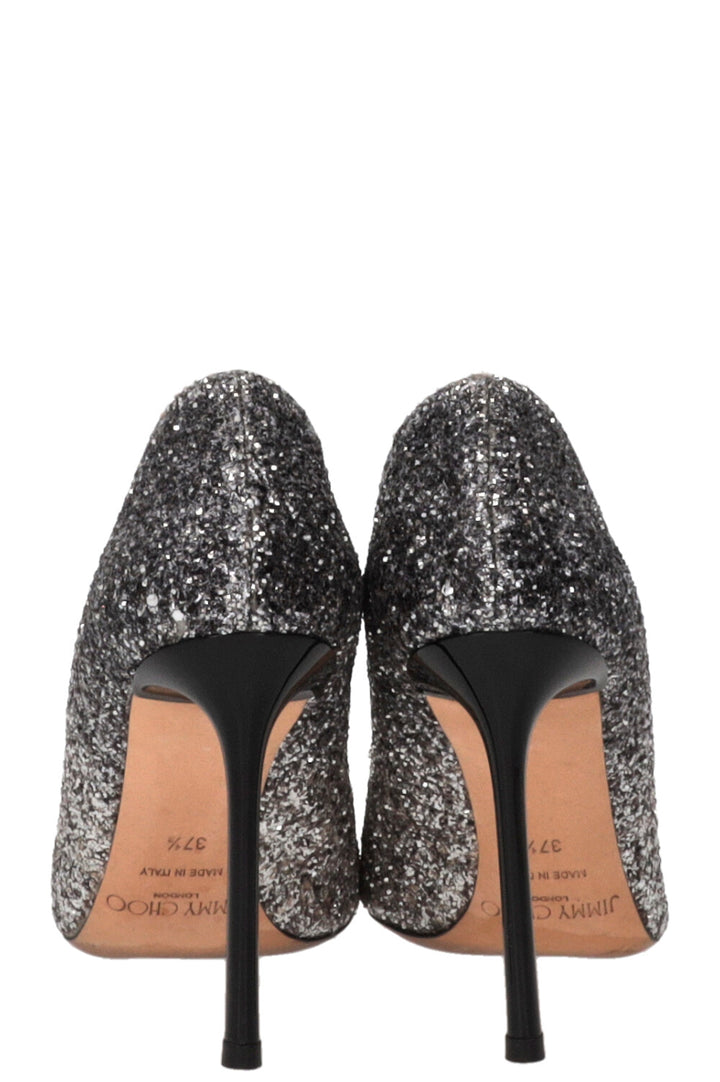 JIMMY CHOO Romy Glitter Pumps Silver