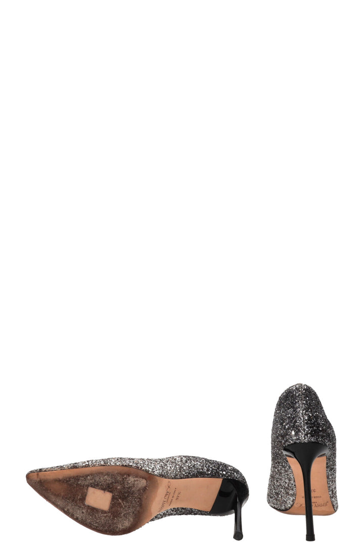 JIMMY CHOO Romy Glitter Pumps Silver