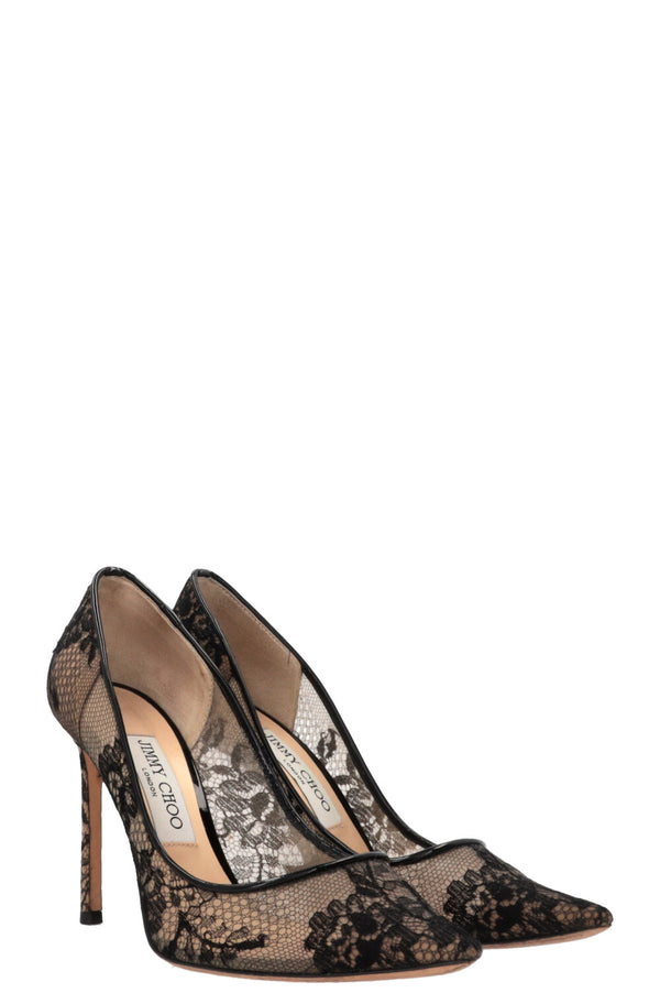 JIMMY CHOO Romy Pumps 100 Lace Black