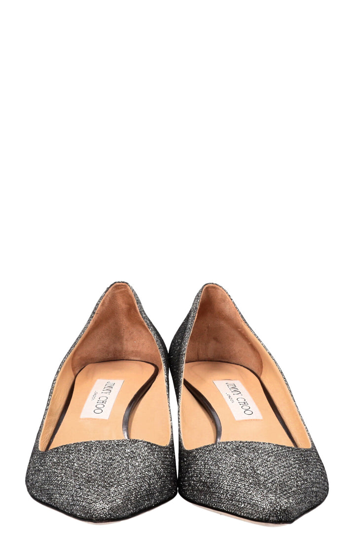 JIMMY CHOO Romy Pumps 40 Glitter Silver