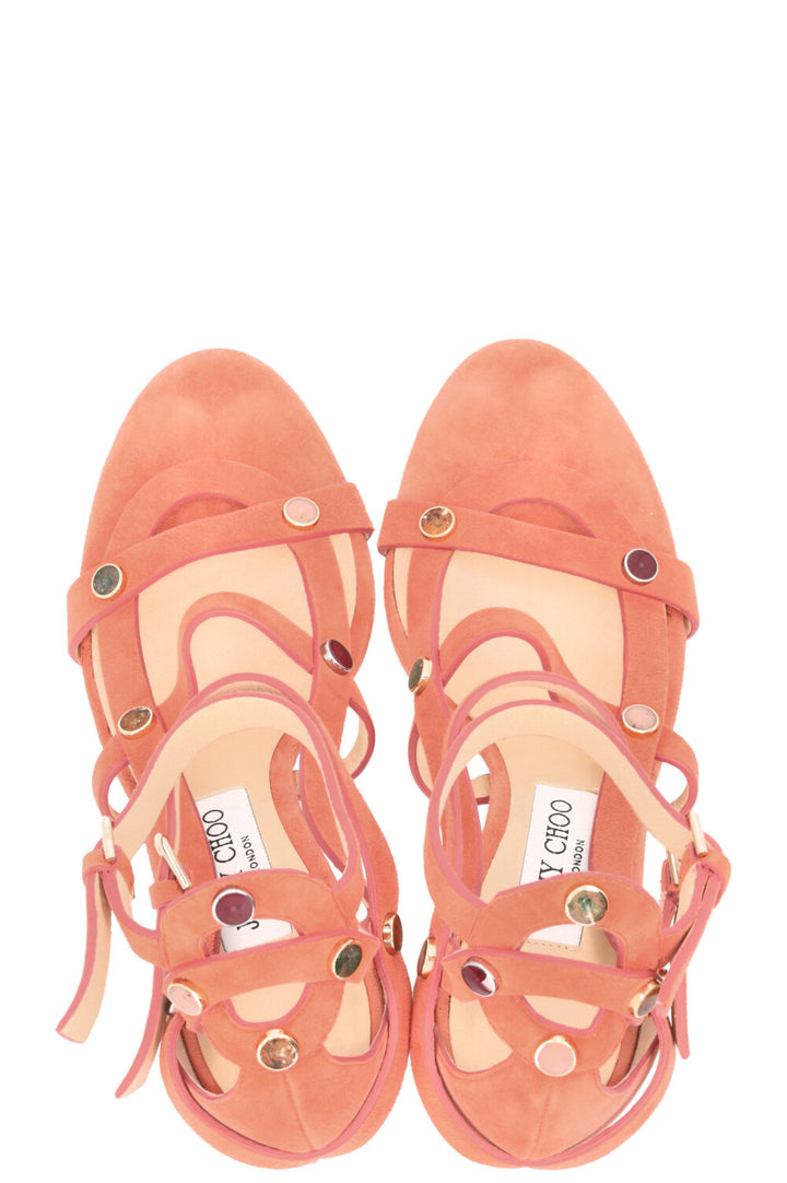 JIMMY CHOO Sandals Suede Peach