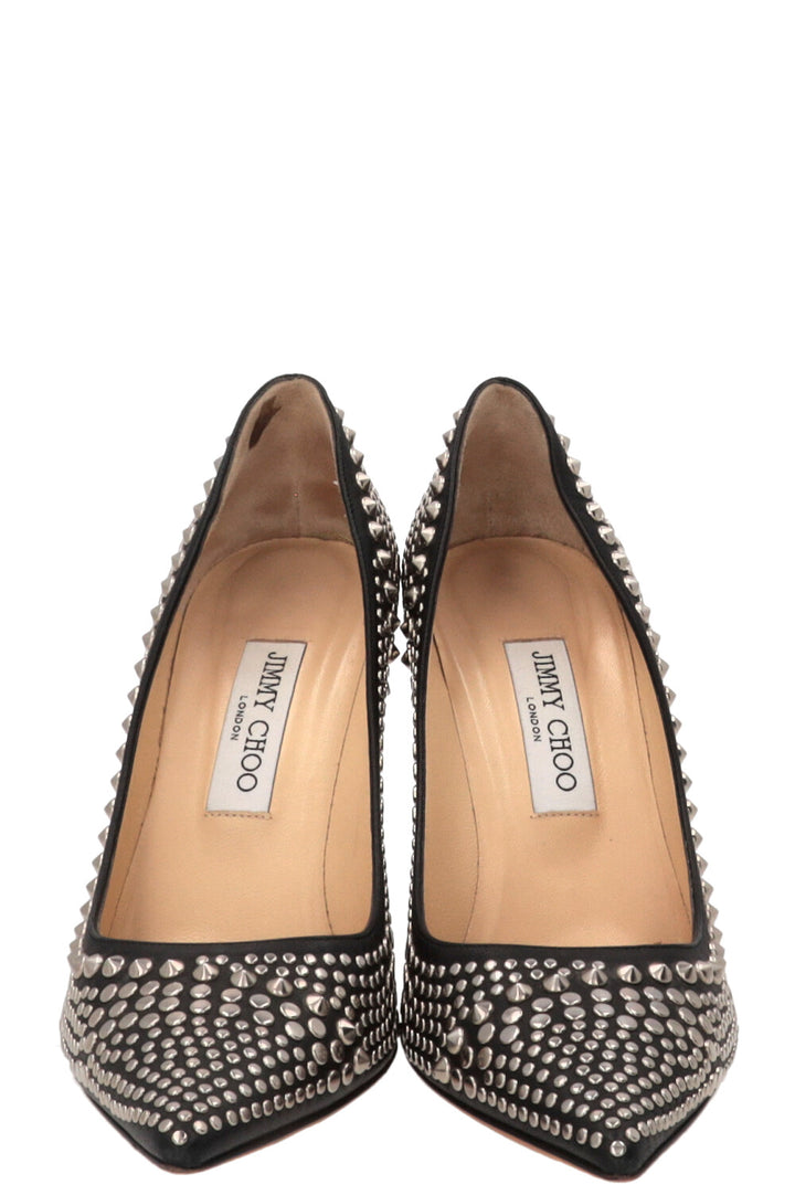 JIMMY CHOO Escarpins cloutés Cuir Noir