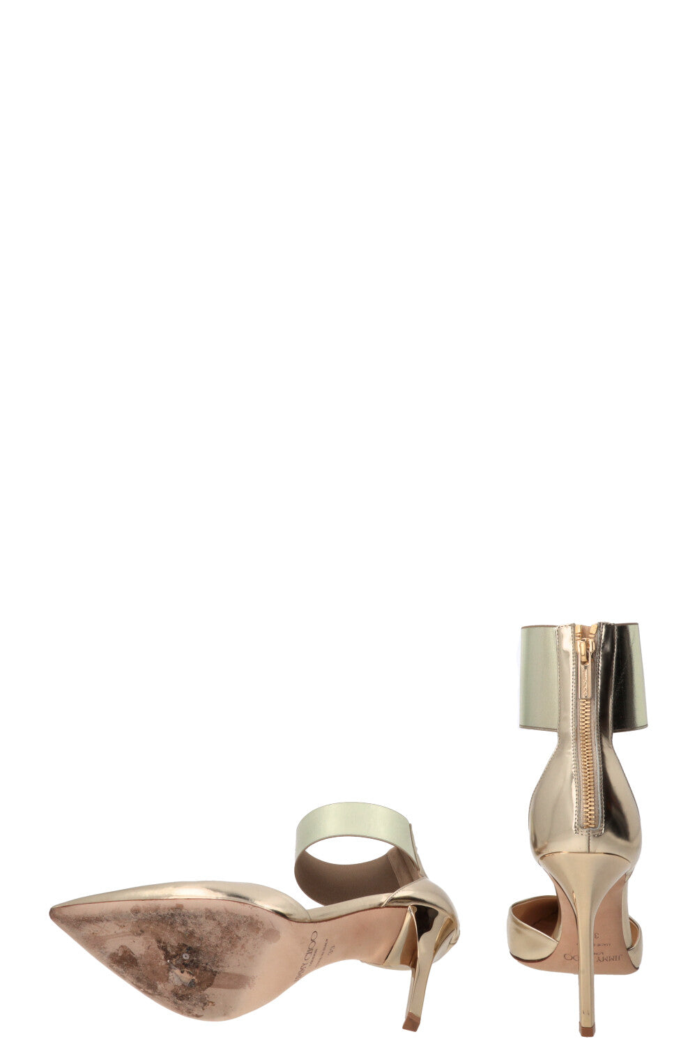 JIMMY CHOO Trinny Heels Leather Gold