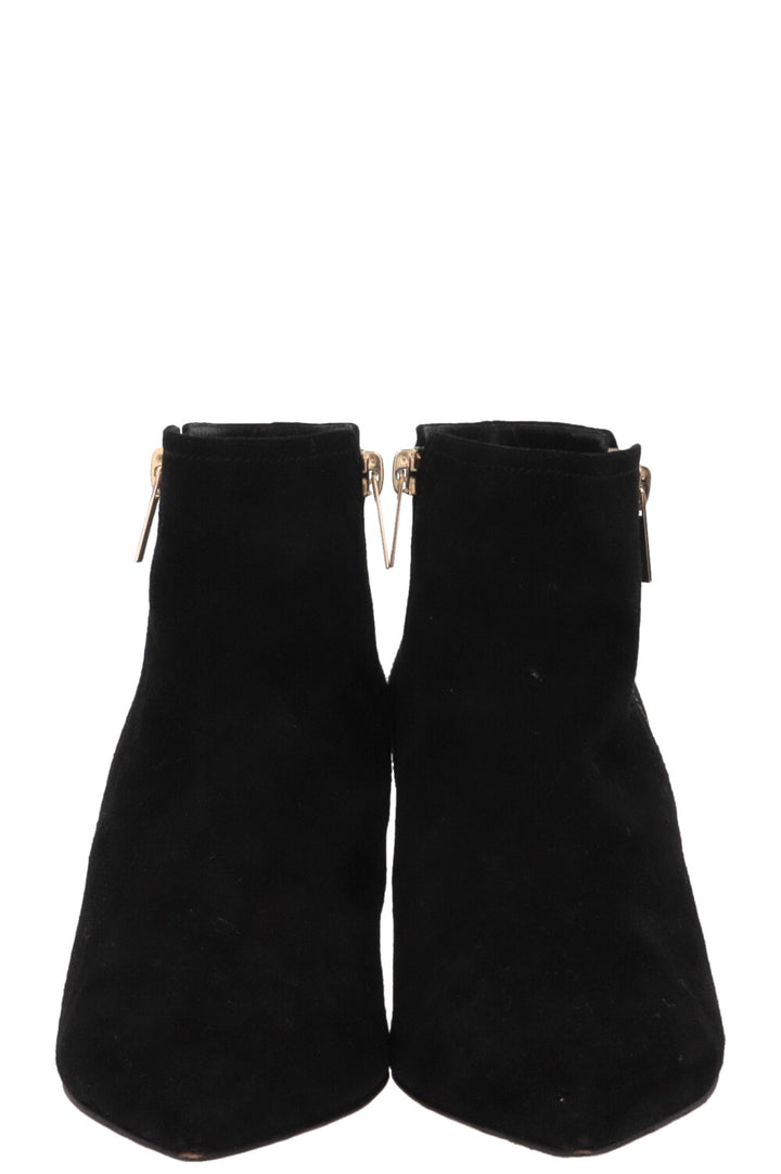 JIMMY CHOO Two-Zip Ankle Boots Suede Black