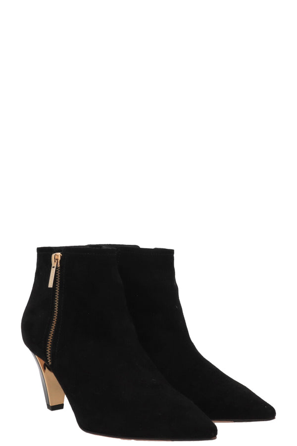 JIMMY CHOO Two-Zip Ankle Boots Suede Black