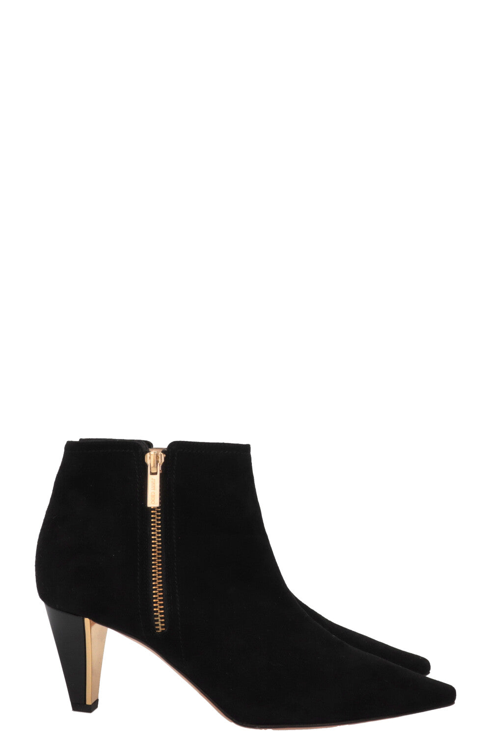 JIMMY CHOO Two-Zip Ankle Boots Suede Black