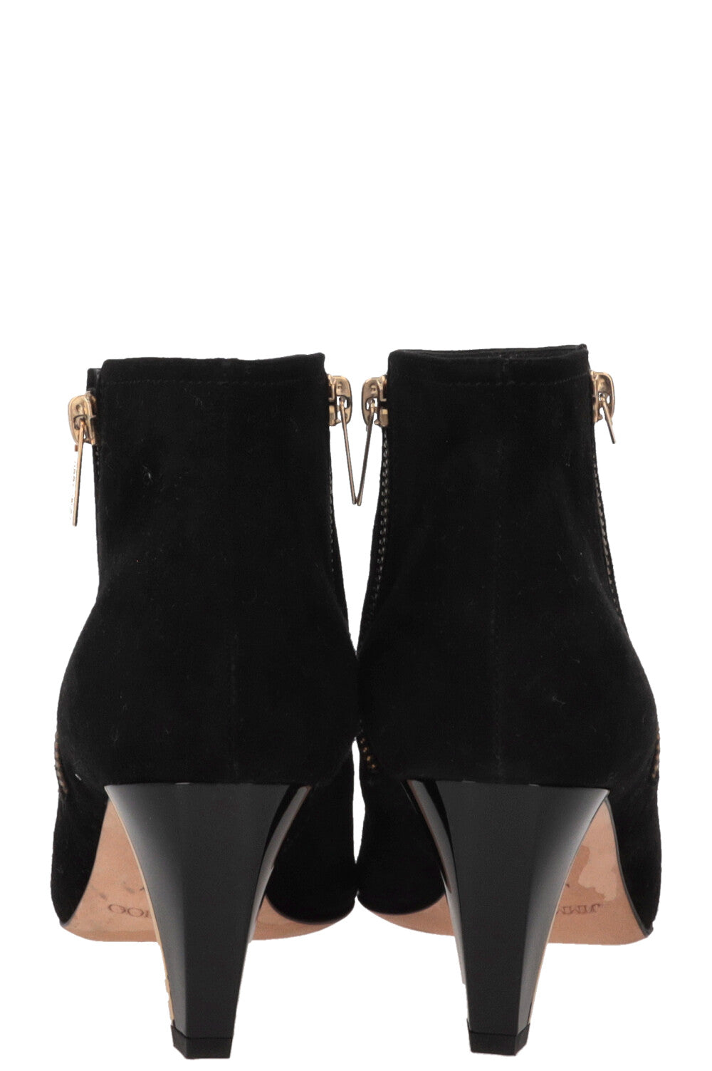 JIMMY CHOO Two-Zip Ankle Boots Suede Black