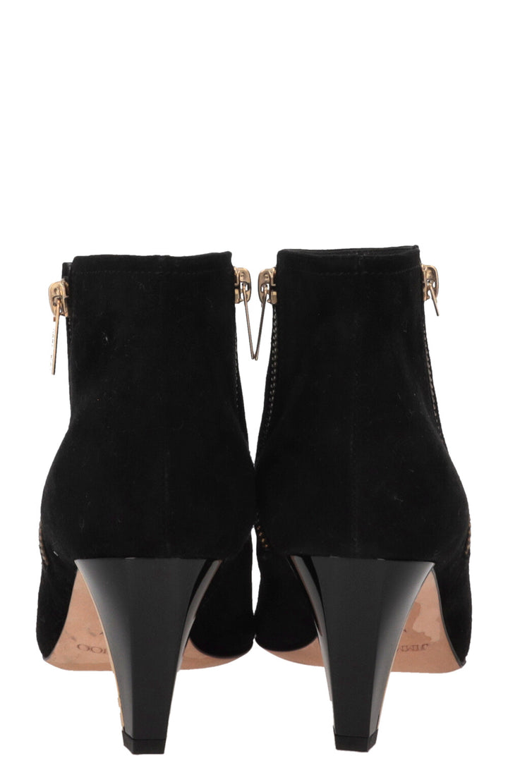 JIMMY CHOO Two-Zip Ankle Boots Suede Black
