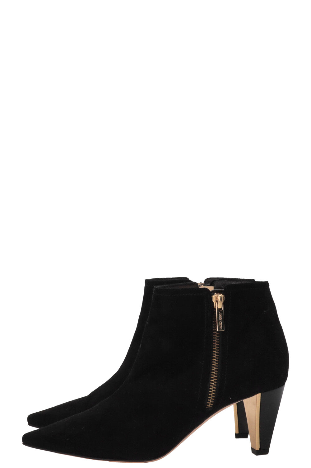 JIMMY CHOO Two-Zip Ankle Boots Suede Black