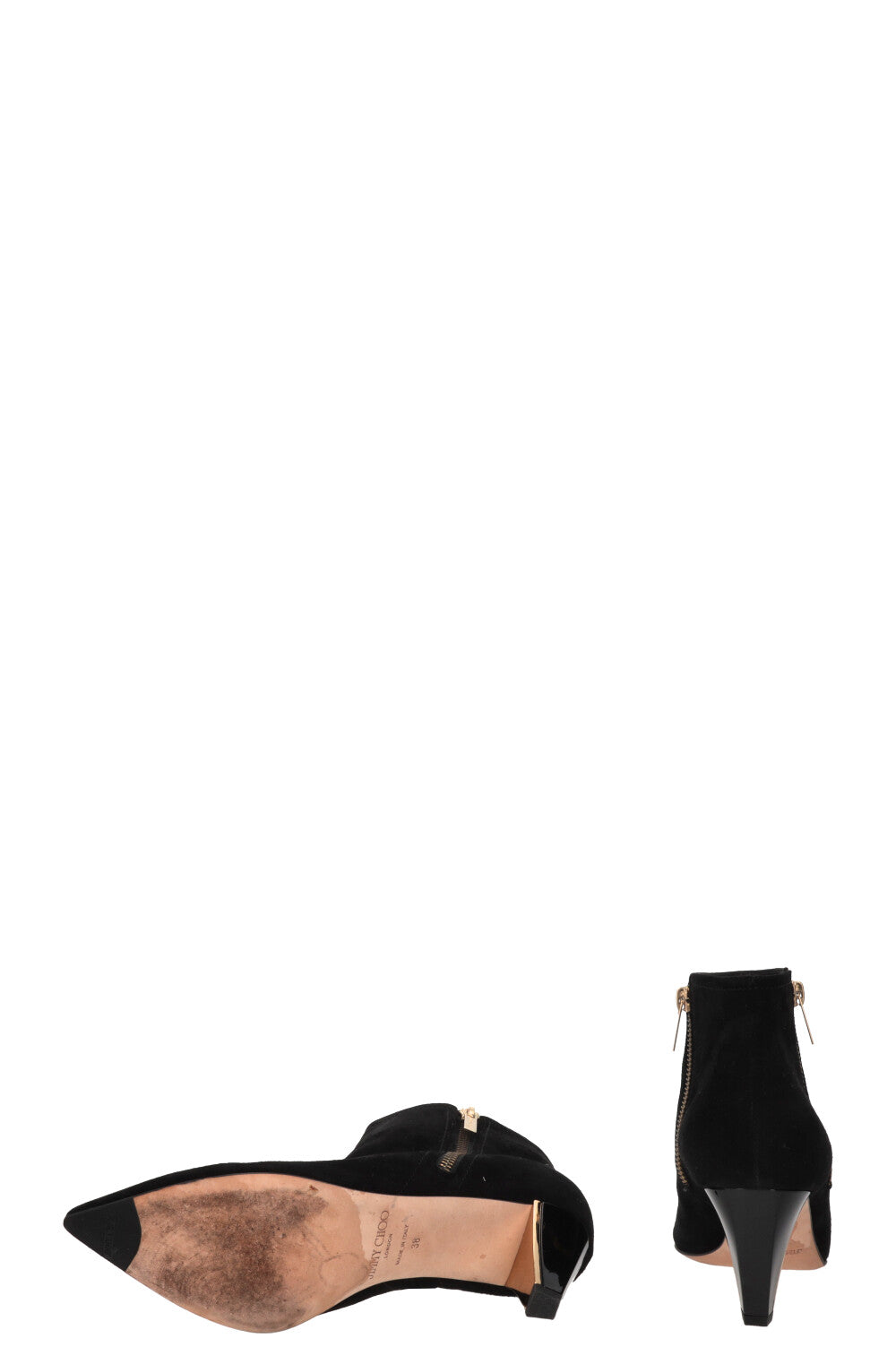 JIMMY CHOO Two-Zip Ankle Boots Suede Black