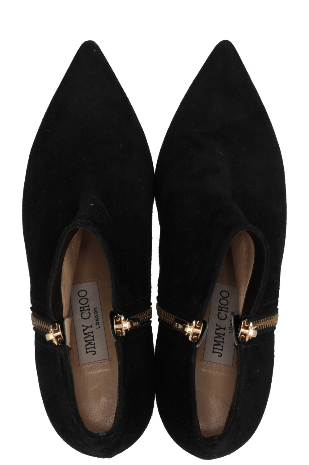 JIMMY CHOO Two-Zip Ankle Boots Suede Black