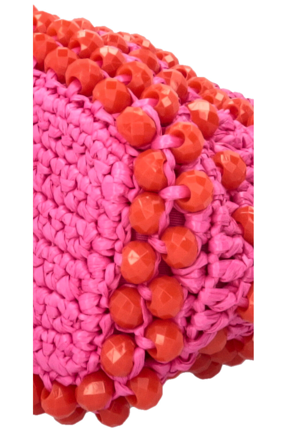 JIMMY CHOO Bon Bon Bucket Bag Raffia Pink