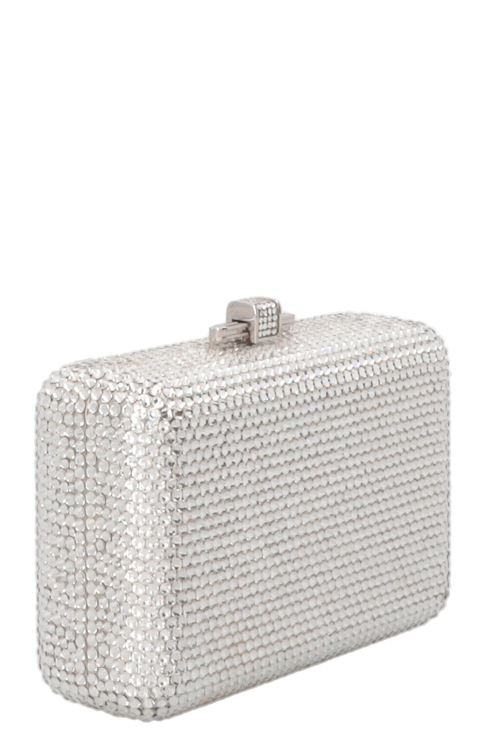 JUDITH LEIBER Slim Side Clutch Crystal Silver