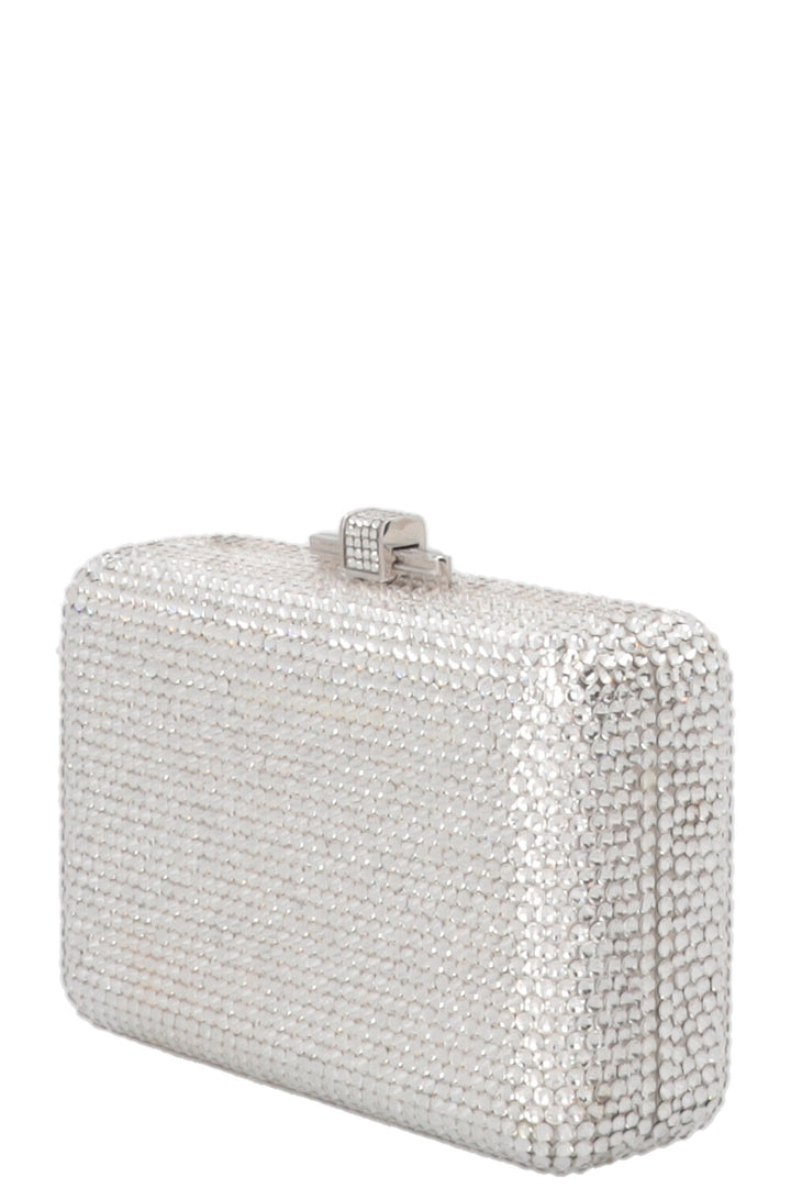 JUDITH LEIBER Slim Side Clutch Crystal Silver