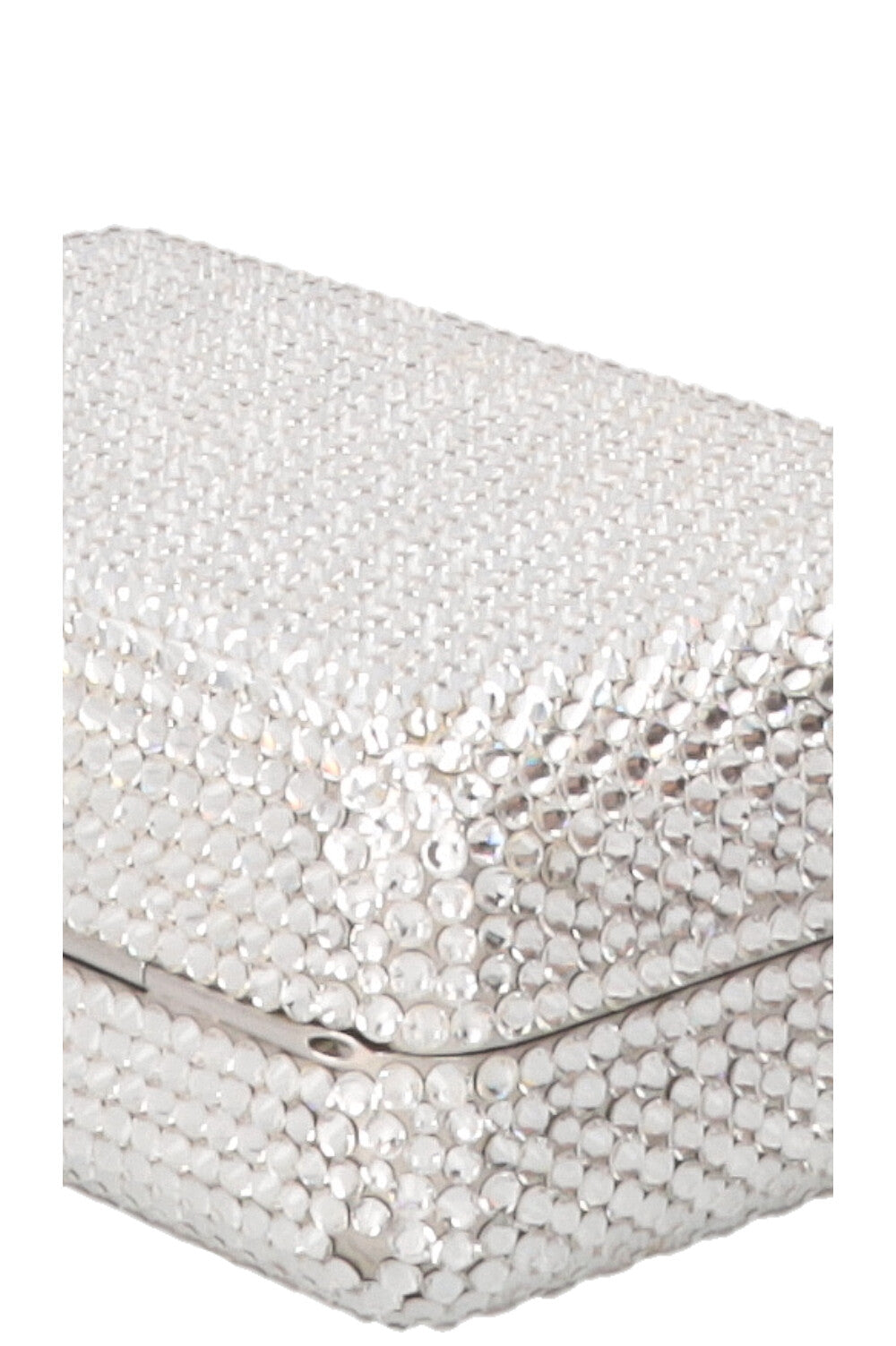 JUDITH LEIBER Slim Side Clutch Crystal Silver