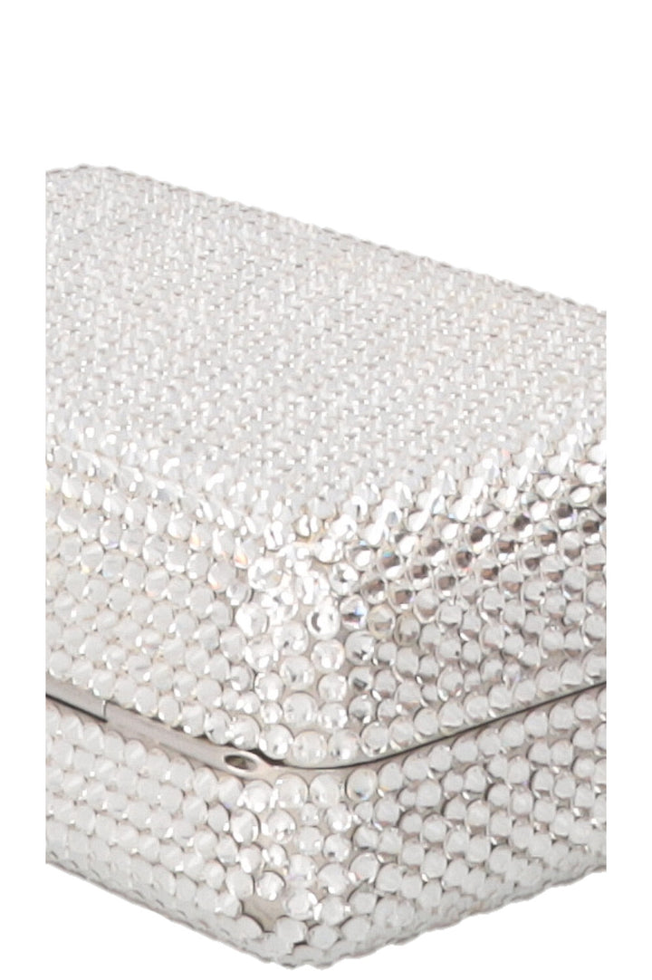 JUDITH LEIBER Slim Side Clutch Crystal Silver
