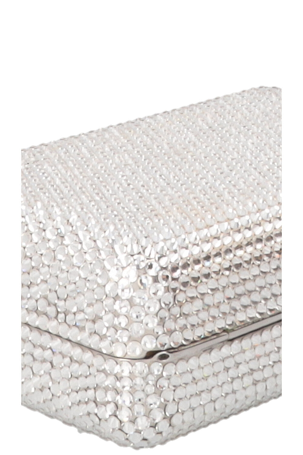 JUDITH LEIBER Slim Side Clutch Crystal Silver