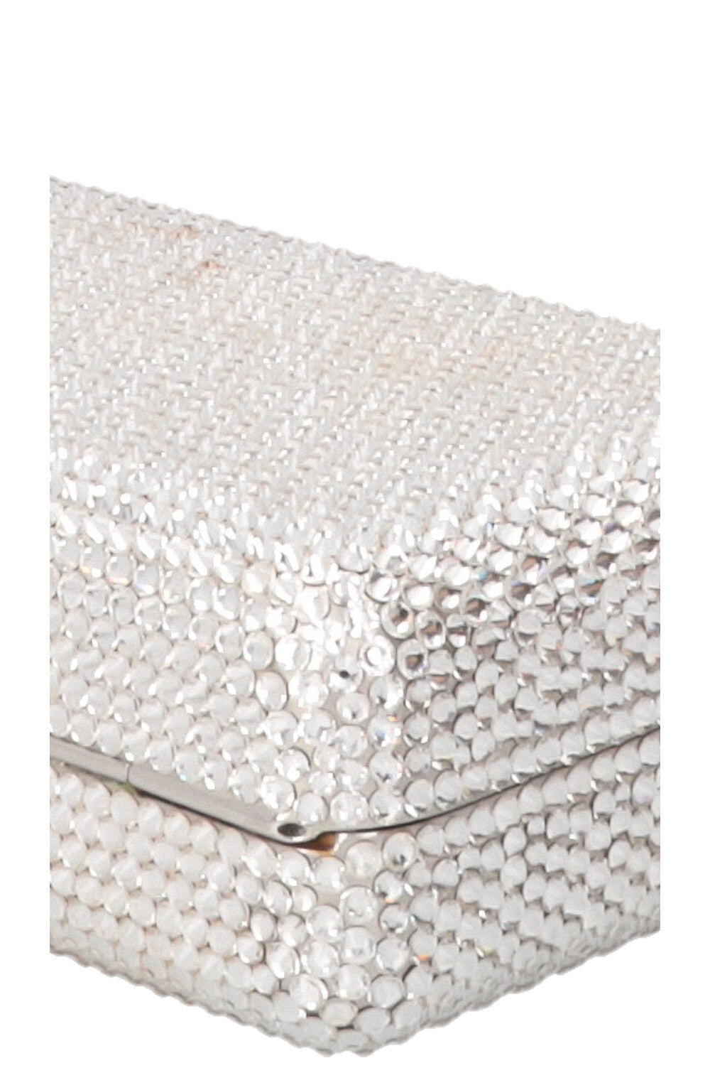 JUDITH LEIBER Slim Side Clutch Crystal Silver