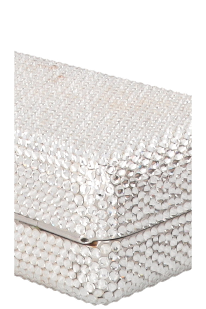 JUDITH LEIBER Slim Side Clutch Crystal Silver