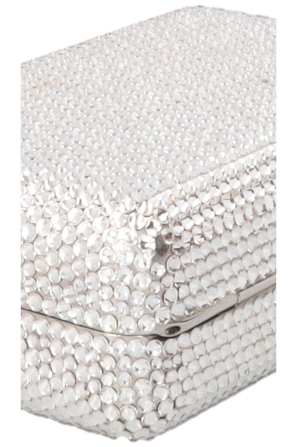 JUDITH LEIBER Slim Side Clutch Crystal Silver