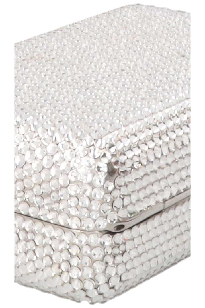 JUDITH LEIBER Slim Side Clutch Crystal Silver