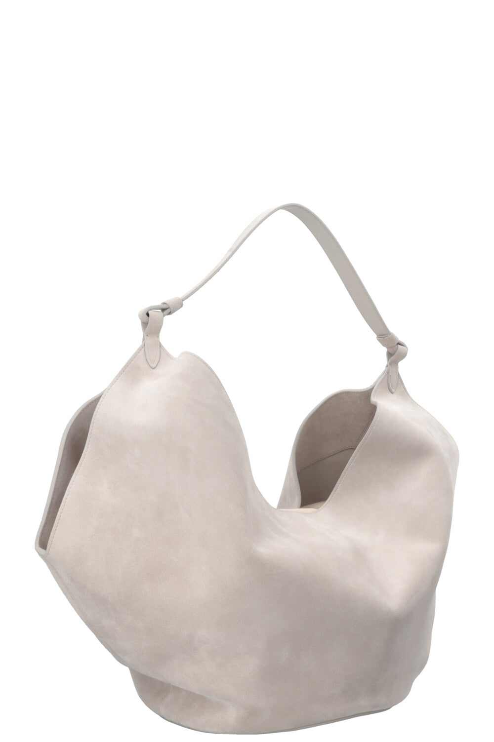KHAITE Medium Lotus Bag Suede Grey