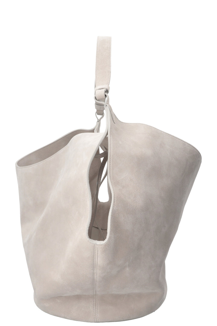 KHAITE Medium Lotus Bag Suede Grey