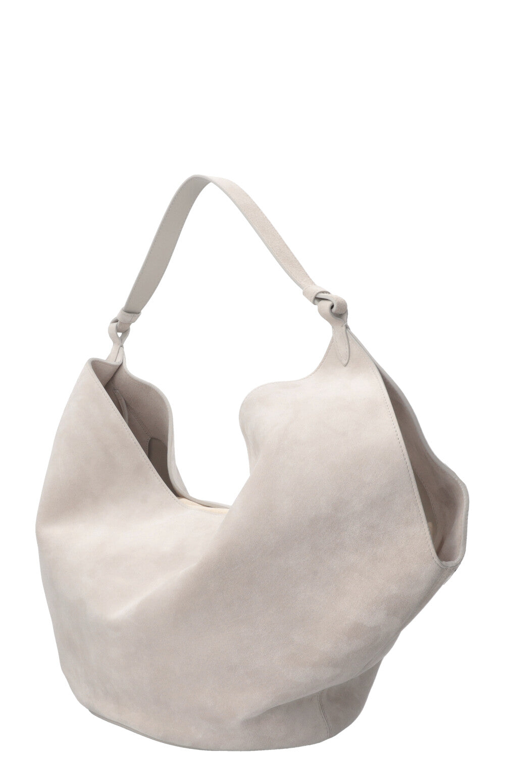 KHAITE Medium Lotus Bag Suede Grey