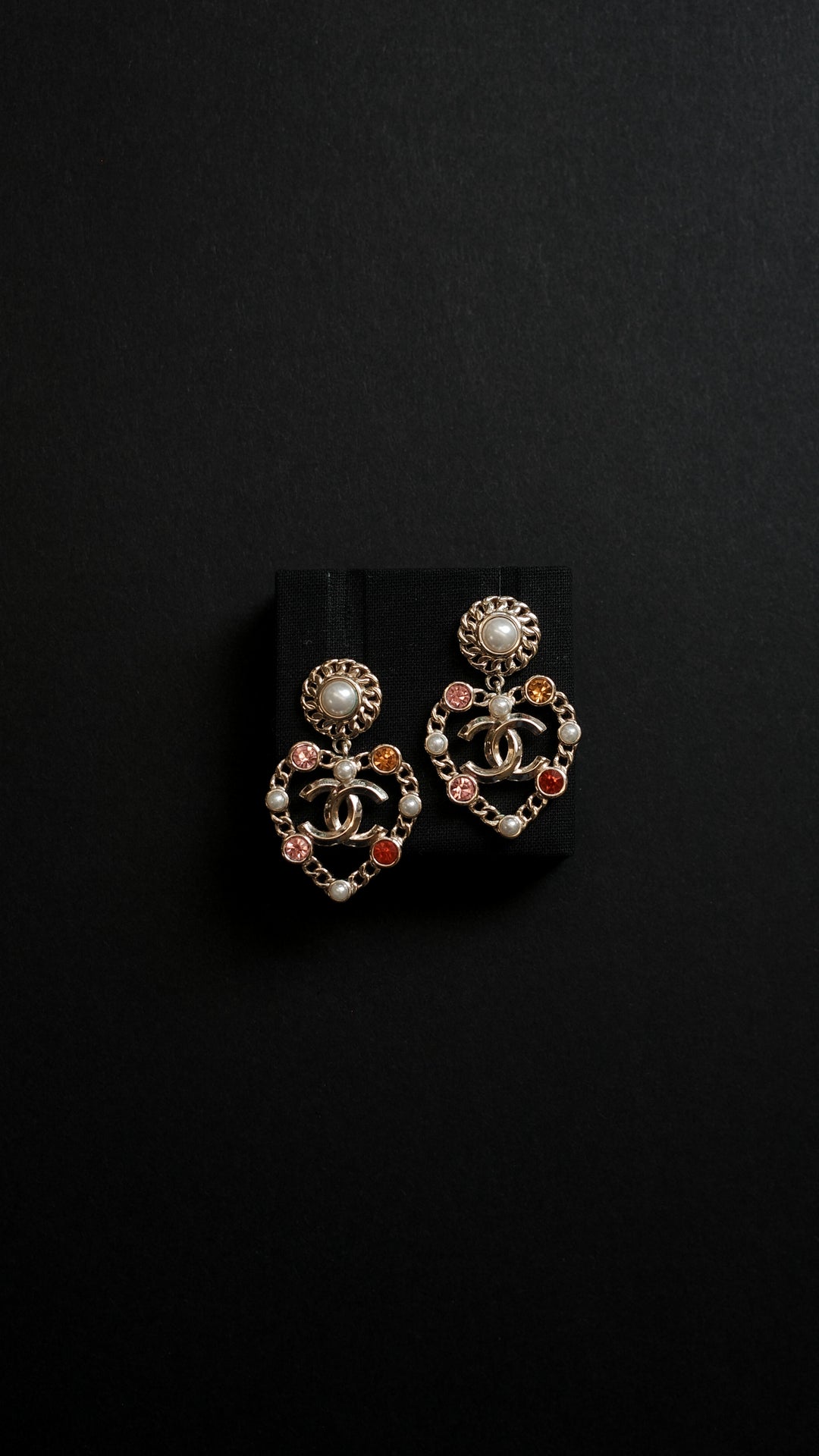 CHANEL 2021 Heart Earrings Champagne