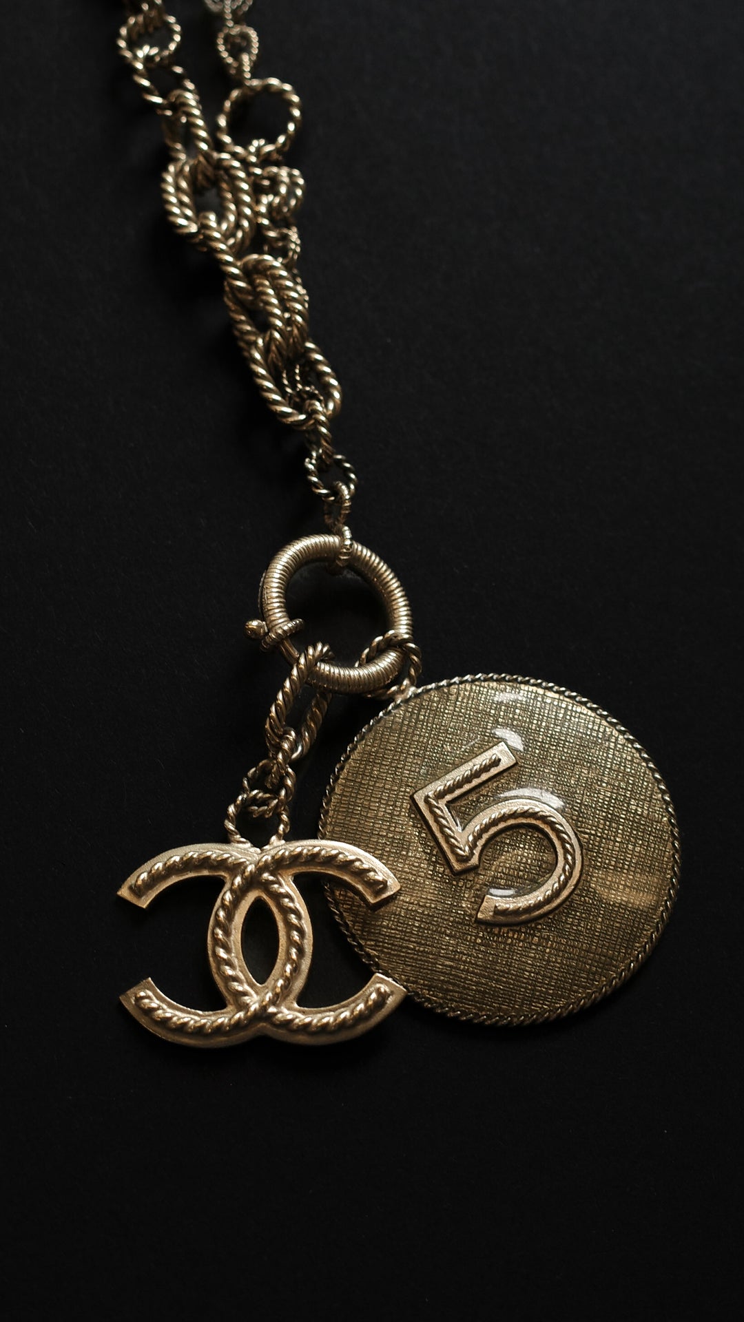 CHANEL 2013 NO 5 CC Necklace Champagne