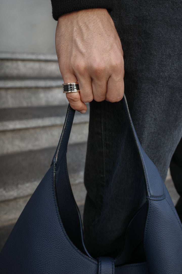 BVLGARI B.Zero1 Ring 18k Rose Gold and Black Ceramaic