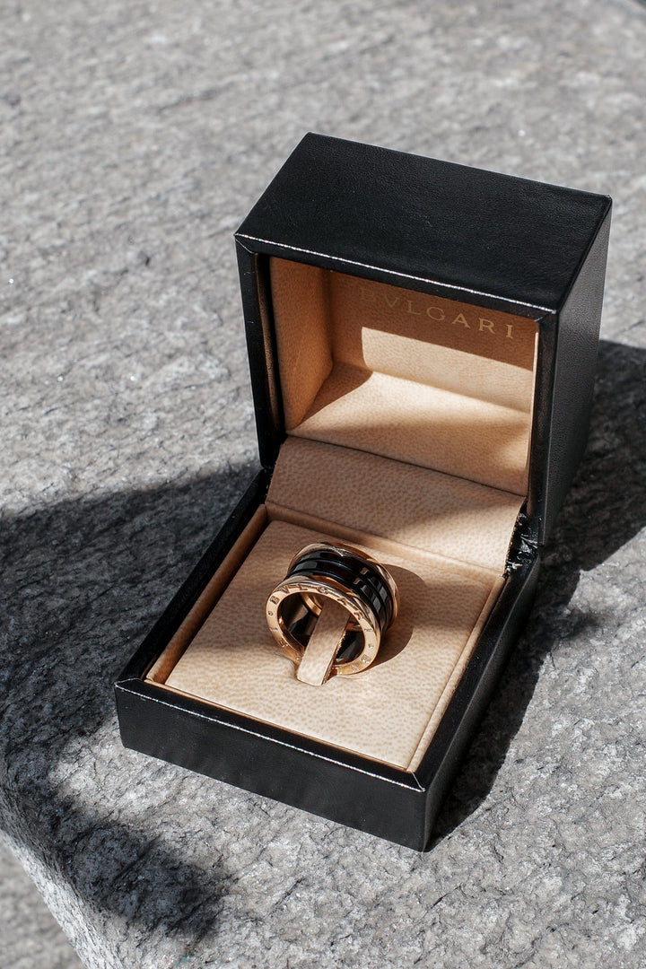 BVLGARI B.Zero1 Ring 18k Rose Gold and Black Ceramaic